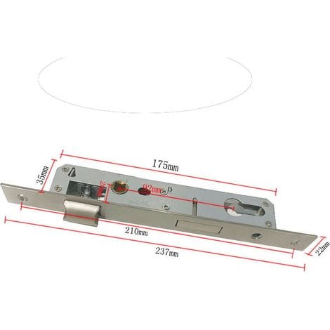 92-mm-einsteckschloss Aus Edelstahl – Für Gartentore – Schlosskörper 237 Mm X 22 Mm – Beidseitig Montierbar