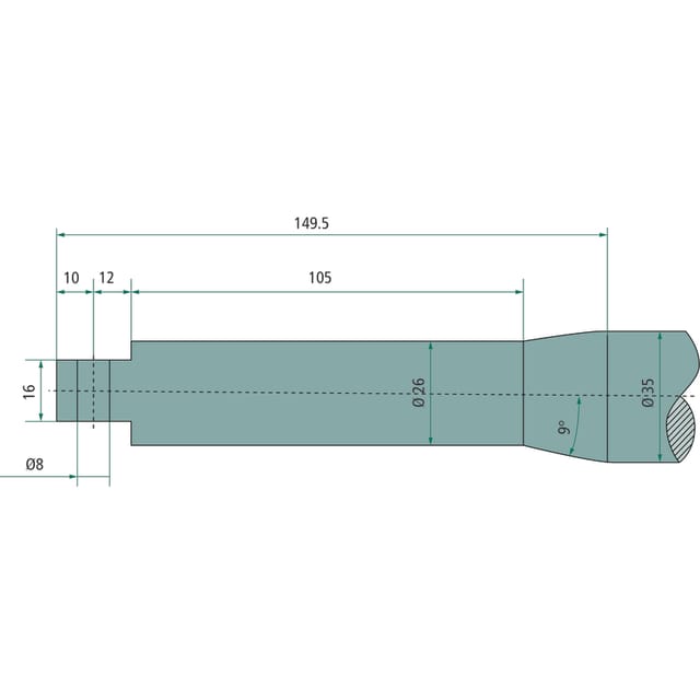 Gebogener Zahn 640 Mm 43006400000 Granit 18640