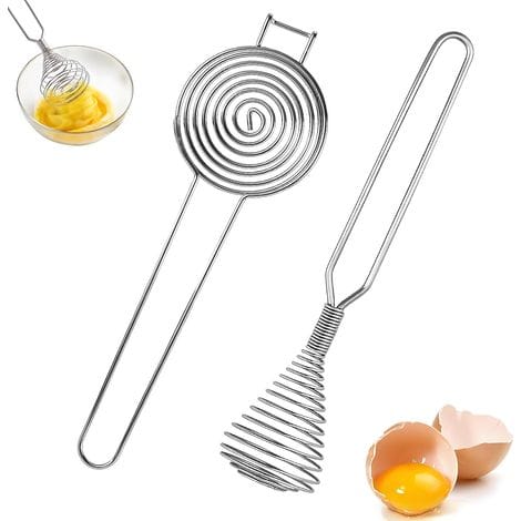 Elektrischer Mixer, Kleiner Schneebesen, Schneebesen Mit Eigelbtrenner, Edelstahl, Eiweißtrenner Mit Langem Griff, Geeignet Für Küche, Haushalt, Hotel, Restaurant Usw.