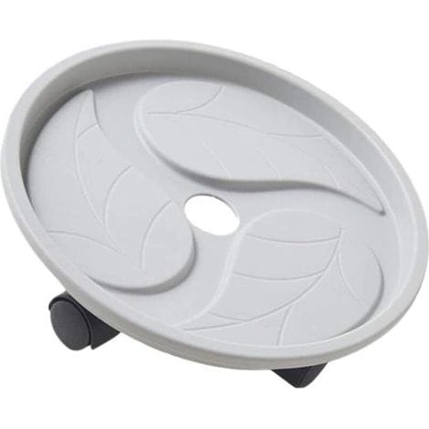 Runder, Mobiler Pflanzenständer Mit Rädern, Ablage Und Blumentopfhalter Für Den Innen- Und Außenbereich, Grau, 24 Cm (9,4 Zoll).