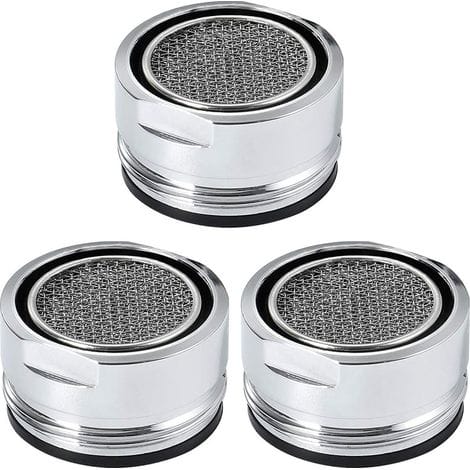 Set Mit 3 Wasserhahn-luftsprudlern, Spülbecken-wasserhahnfiltern, Edelstahl-spülbecken-sieben Als Ersatzteile Für Küchen- Und Badezimmerarmaturen - Silber (24 Mm Außendurchmesser)