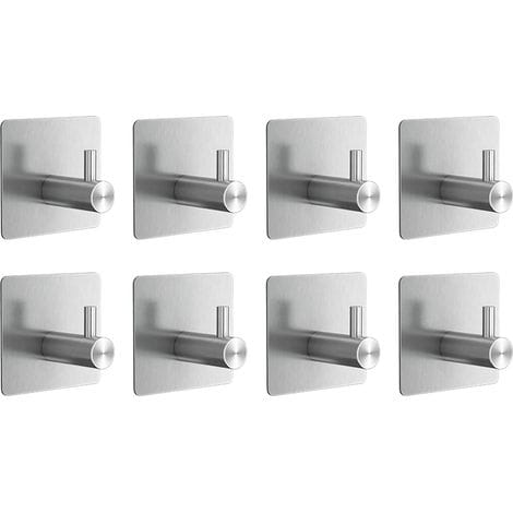 Set Mit 8 Handtuchhaken Aus Edelstahl, Selbstklebende Wandhaken, Die Kein Bohren Erfordern, Geeignet Für Badezimmer, Wohnzimmer Und Büros (silber)