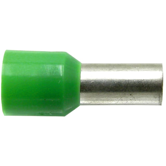 Isolierte Drahtenden, Querschnitt 16 Mm², L = 12–23 Mm, Innendurchmesser 5,8–8,8 Mm, Grün