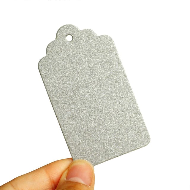 50x Schmuckpreis Tages Geschenk Tages Rechteck Hängend Tages Kleiderständer Tages Mit Loch Für Hochzeits- Und Weihnachtsgeschenk Silber