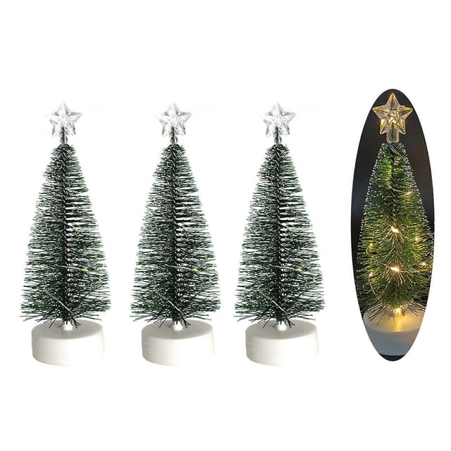 Mini-led-weihnachtsbaum Mit Künstlicher Schneesimulation Und Frost-effekt, Tischdekoration, Weihnachtsschmuck
