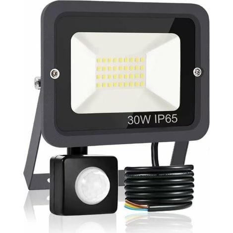 30-w-led-flutlicht Mit Bewegungsmelder – 3000 Lumen – 3000 K Warmweiße Farbtemperatur – Ip65 Wasserdicht Für Baustellen Und Garagen – 13 Treize
