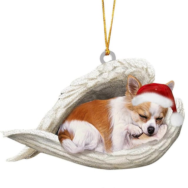 Auto-innendekoration: Bruchsicherer Acryl-engelhund Zum Aufhängen Am Weihnachtsbaum Oder Autokranz (mehrfarbig).