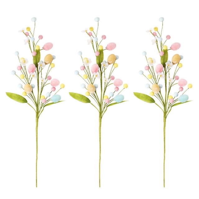 Osterdekorationen, 3 Künstliche Ostereier-gestecke Zur Auswahl Mit Pastellfarbenen Ostereiern, Beeren Und Dekorativen Frühlingsblumenstielen