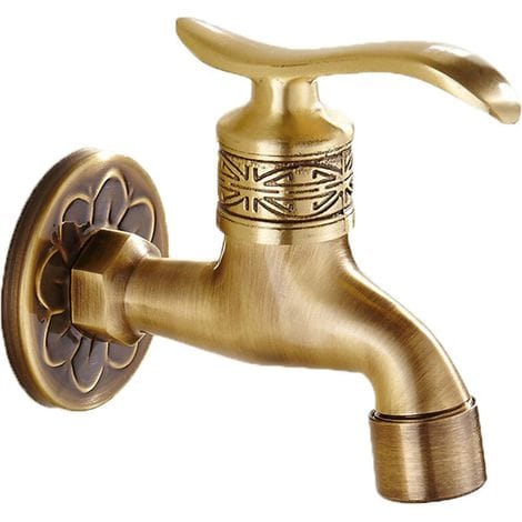 Linghhang – Wandarmatur Aus Messing Für Den Außenbereich – Retro-design Mit Gravuren – G1/2-gewinde Für Einfache Montage – Für Badezimmer Und Schwimmbad