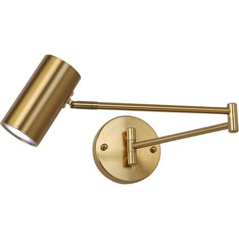 Moderne Goldene Mini-wandleuchte Mit Kabel Und Schalter  – Vintage-wandleuchte Mit E27-fassung, Verstellbar Und Drehbar