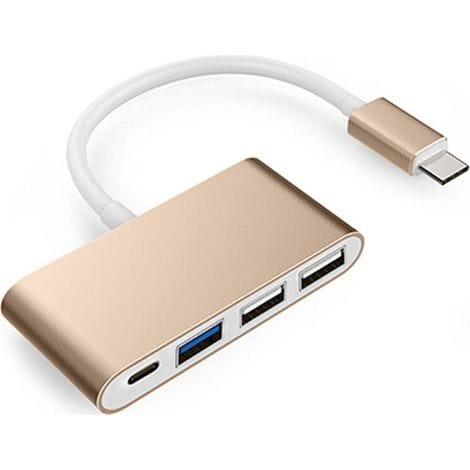 4-in-1 Usb-c-hub Mit 3 Usb-3.0-anschlüssen, Netzteil, Kompatibel Mit Macbook Air (2020–2018), Macbook Pro 13/15/16 Usw. Usb-c-adapter Mit Mehreren Anschlüssen – Pink