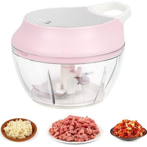 Manueller Zwiebelschneider, Zwiebelschneider, Edelstahlklingen, Leicht Zu Reinigen, Für Gemüse, Obst Und Salate – Rosa – Fei Yu