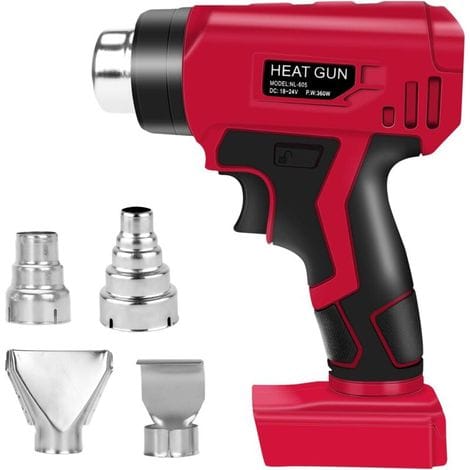 18-v-akku-heißluftpistole – Maximale Temperatur 430 °c – 4 Düsen Zum Entlacken Und Rohrbiegen – Kompatibel Mit Milwaukee M18