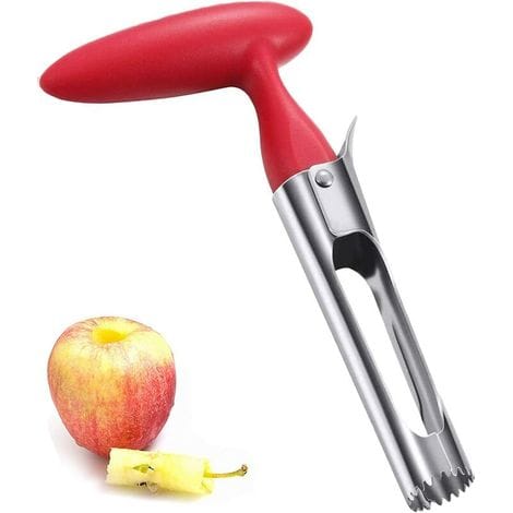 Apfelentkerner Aus Edelstahl, Apfel- Oder Birnenentkerner, Apfelentkerner Mit Abs-griff Und Gezahnter Edelstahlklinge (rot)