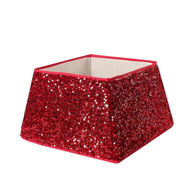 Weihnachtsbaumrock, Schürze, Paillettenmatte, Ornament Für Weihnachtsbaum, Weihnachtsfeier, Innen- Und Außendekoration, Rot