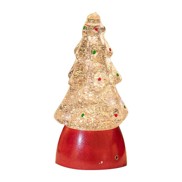 Weihnachtsbaum-nachtlicht, Stimmungsvolle Tischdekoration, Kristall-led-leuchtornament, Baumförmig, Rot