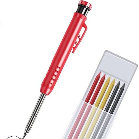 Konstruktionsbleistift, Zimmermannsbleistift Mit 7 Minen, Teleskopspitze, Integrierter Bleistift, Druckbleistift Zum Markieren Von Glas, Baustellen, Fliesen Und Holz