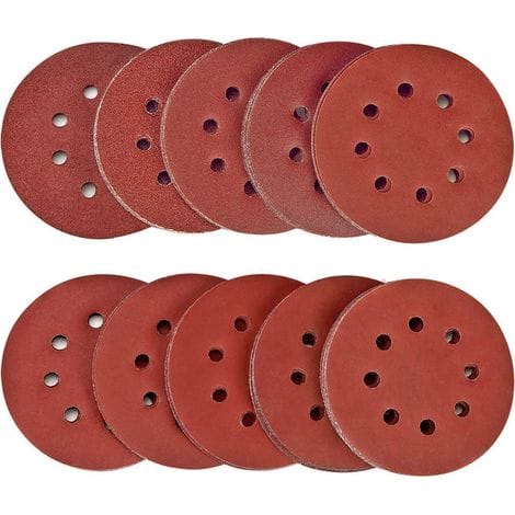 [french Days] 60 Stück 125 Mm Schleifscheiben, Körnung 60, 8-loch-schleifpapier, Ideal Zum Schleifen/polieren