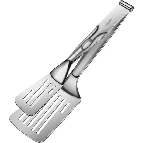 2-in-1 Küchenzange Aus Edelstahl, Multifunktionaler Kochspatel Mit Abnehmbarem Design, Rutschfeste Grillzange Zum Grillen, Backen, Braten Und Schmoren