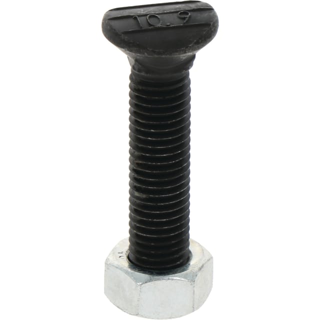 Pflugbolzen Mit Mutter M12, Länge 60 Mm, Festigkeitsklasse 10.9, Ovalkopf Für Pflug 30.010-10