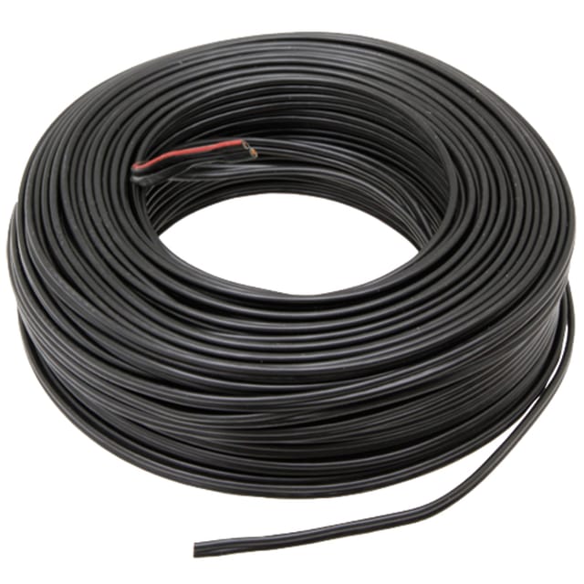 Schwarz/graues Kabel, Zweiadriger Kabelbaum, Querschnitt 2x1,5mm², L=50m