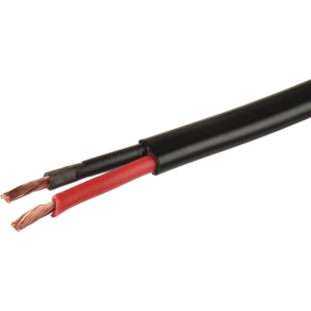 Schwarzes Kabel, Pvc-kabelbaum, Querschnitt 2 X 1,5 Mm², Länge = 5 M, Typ Flyy