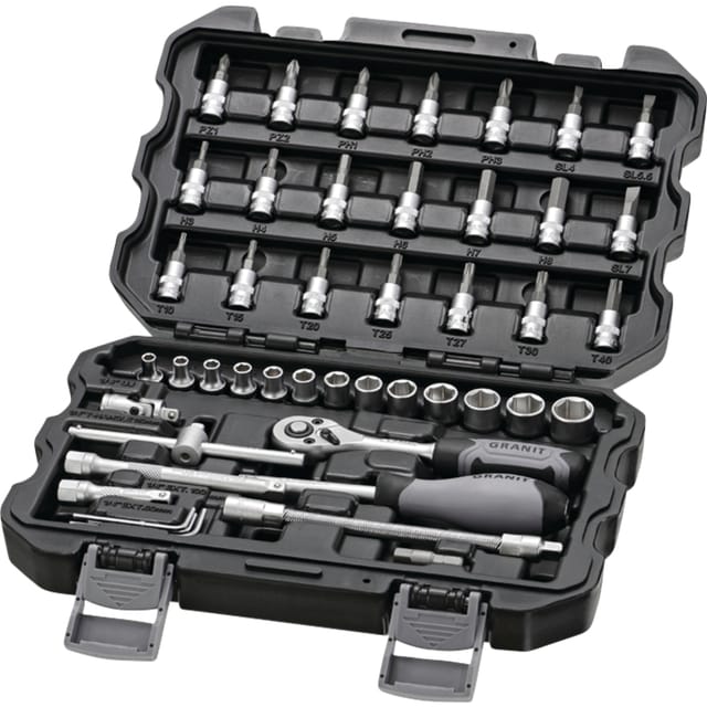 Steckschlüsselsatz 1/4” Schwarze Edition 45-teilig.