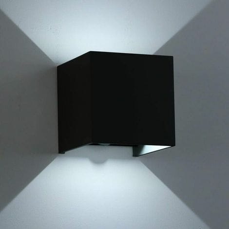 Außenwandleuchte Mit Bewegungsmelder, 12-w-led-wandleuchte, Schutzart Ip65, Wandlichtsensor Für Garten/flur/weg, 6000 K Kaltweiß, Schwarz