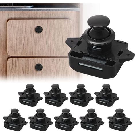 Beijiyi – 10er-pack Druckknopfriegel – Schlüsselloses Schrankschloss – Passend Für 15–18 Mm – Zinklegierung Und Kunststoff