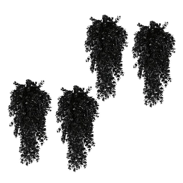 Set Mit 4 Schwarzen, Umgedrehten Baumornamenten Für Halloween-dekoration