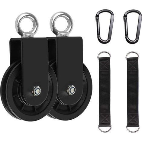 Gewichtheber-seilzug – Set Mit 2 Drehbaren Seilzügen, Gurt Und Karabiner Für Kabelzug, Robustes Fitnesszubehör
