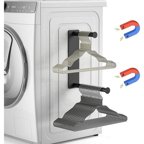 Kleiderbügel-organizer, Magnetischer Kleiderbügelhalter, Ausziehbares Aufbewahrungsregal Für Waschmaschine, Kleiderschrank, Waschküche (schwarz)