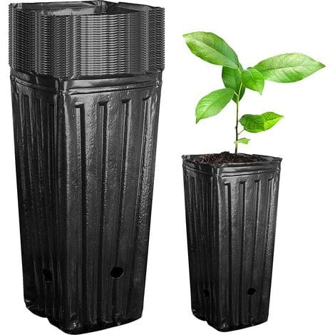 Linghhang – Set Mit 20 Tiefen Kunststoff-pflanztöpfen, 20 Cm (7,8 Zoll) – Für Zimmer- Und Gartenpflanzen – Optimale Drainage Für Gesundes Wachstum – 20 Stück