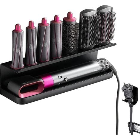 Wandhalterung Für Dyson Haartrockner, Bohrfreie Aufbewahrung Mit Oberem Fach Und Platz Für Kosmetikprodukte.