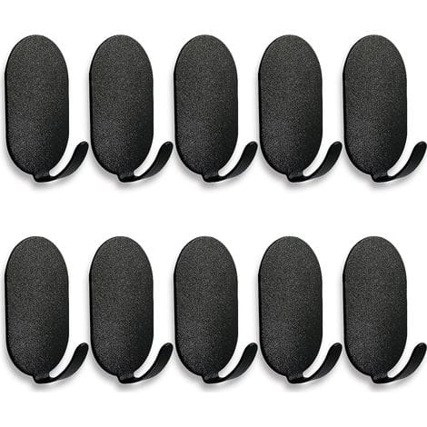 Wandhaken, Handtuchhaken, Klebehaken, Schwarz, 10 Stück, Selbstklebende Handtuchhaken, Kein Bohren Erforderlich, Handtuchhalter Aus Edelstahl Für Küche Und Bad