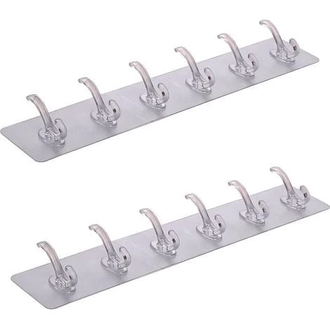 6-in-1 Transparente Handtuchhaken (2 Stück) – Hängehaken – Selbstklebende Haken Für Haus, Garten Und/oder Küche
