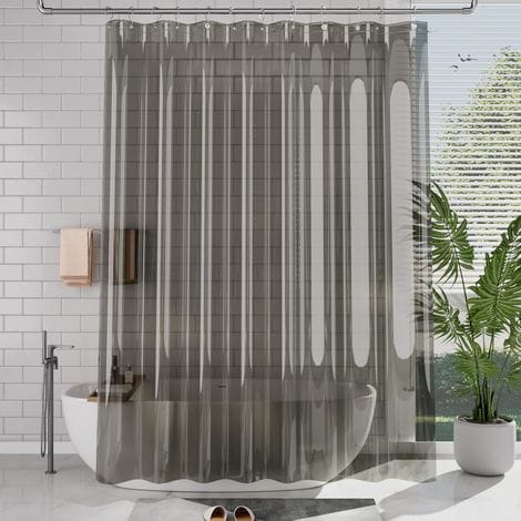 Robuster, Transparenter Duschvorhang (180 X 180 Cm) Mit Rostfreien Ösen. Geruchsneutral Und 100 % Wasserdicht Für Badezimmer Und Badewannen.