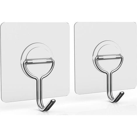 Set Mit 8 Selbstklebenden Wandhaken, Max. 5 Kg, Selbstklebende Handtuchhaken, Transparente Klebehaken Ohne Bohren, Wasserfeste Haken Für Bad, Küche, Badezimmer