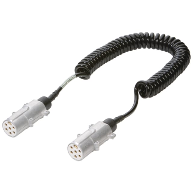 Spiralkabel Mit 2x7-poligen Steckern, 24 V, 3-4,5 M, 6x1,0/1x1,5 Mm², Iso 3831