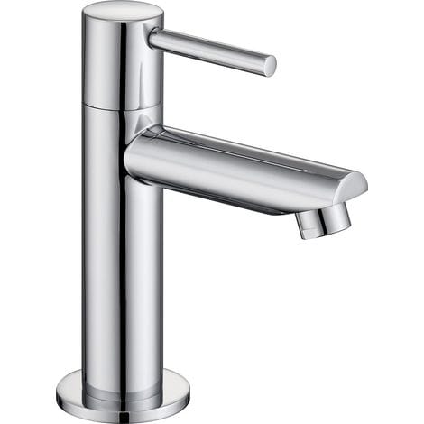 Verchromter Kaltwasser-waschtischhahn – Hochwertiger Luftsprudler – Höhe 142,5 Mm – Für Bad Und Gäste-wc