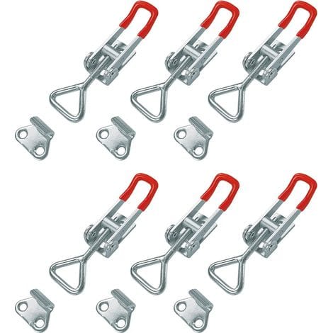 [french Days] Gh-4001 Metall-knebelverschluss, 6 Stück, Verstellbare Schnellspann-knebelklemmen Mit Schnalle Zum Befestigen Und Klemmen, Haltekraft 100 Kg / 220 Lbs