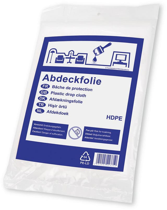 Hdpe Basic Schutzplanen Für Anstricharbeiten 4x5 M Renovierungsfolie 30099020