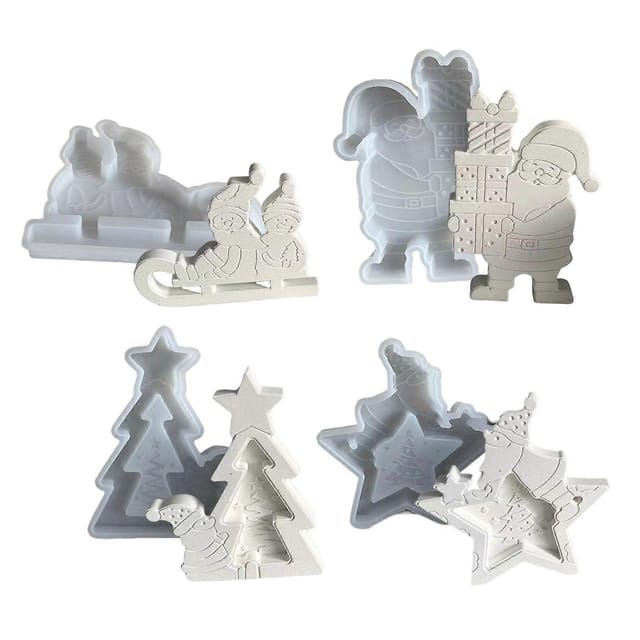 4-teilige Silikonform Zum Einfachen Herauslösen Für Handgemachte Kerzen, Weihnachtsdekorationsform, Handgemachtes Geschenk Für Diy-begeisterte