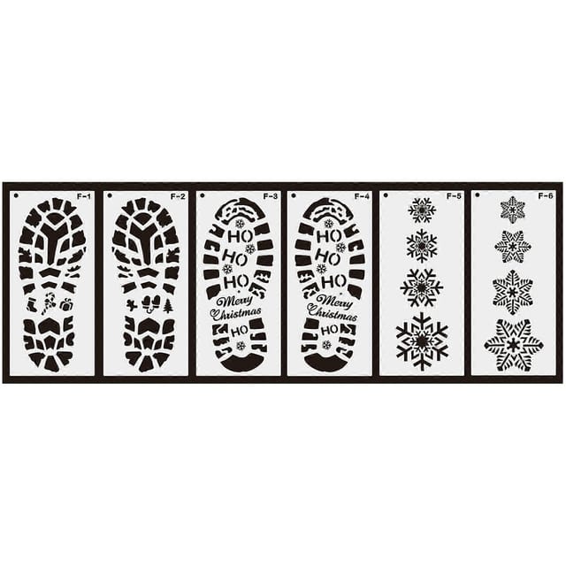 Wiederverwendbare Schablone Aus Kunststoff Mit Weihnachtsmannstiefel-motiv, Schablone Mit Elfen-schneemotiv Zum Bemalen Des Bodens, Weihnachtsdekoration