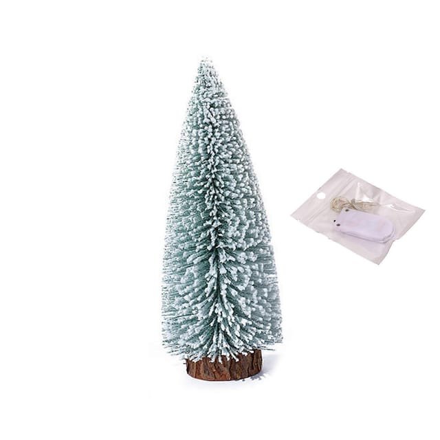 Mini-tischweihnachtsbaum Mit Led-beleuchtung, Beflockten Zedernholzornamenten, Künstlicher Weihnachtsschmuck