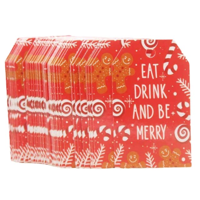 100x Fröhliche Weihnachten Anhänger, Niedlich Bedruckte Kraftpapier-anhänger, Weihnachtliche Geschenkanhänger Für Diy-bastelarbeiten, Geschenkverpackung, Dekoration, Weiß