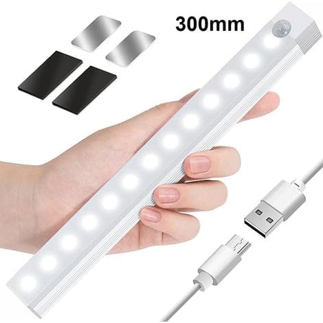 Led-wandleuchte – Wiederaufladbar – Usb – Bewegungsmelder Mit Sensor – Tragbare Leuchte – Nachtlicht – Kabellos – Magnetisch – Lichtleiste (30 Cm)