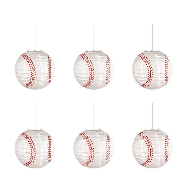 6er-set Kreative Papierlampenschirme, Partydekoration, Wunderschöne Lampenschirme In Baseballform, Tragbare Baseballdekoration, Klein