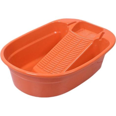 Waschbecken Mit Integriertem Waschbrett – Praktisches Waschbecken Zum Handwaschen Von Wäsche, Edelstahl, 60 X 45 Cm, Weiß