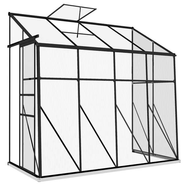 Gewächshaus, Schiebetür, 127 X 253 X 240 Cm, Schwarz